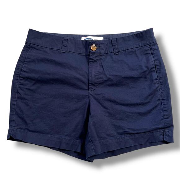 Old Navy Womens Everyday Short Chino Khaki Summer Shorts Navy Blue Size 8 - Picture 1 of 8
